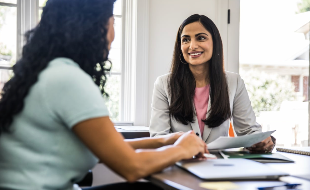 Woman at job interview